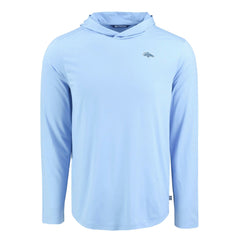 Denver Broncos Men's Cutter & Buck Coastline Epic Comfort Eco Recycled Men's Hooded Shirt Powder Blue | NFL