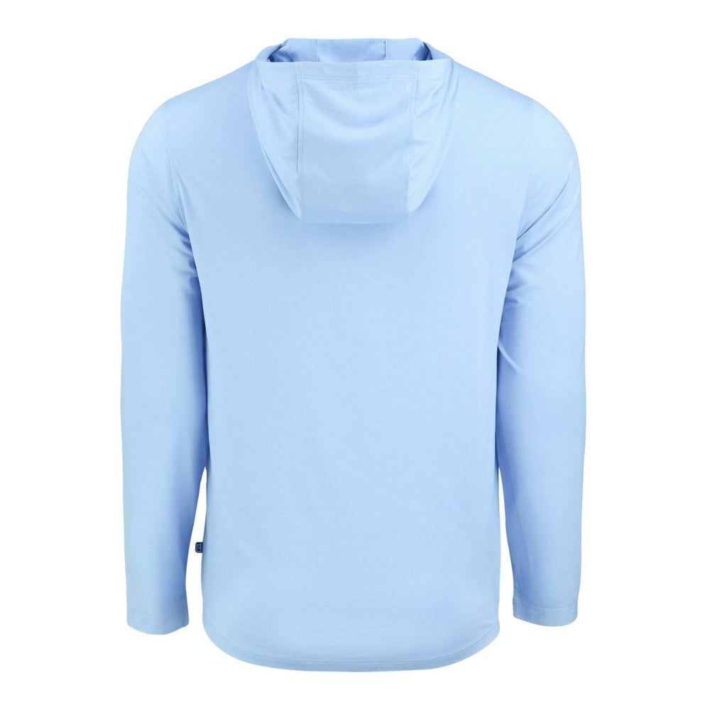 Denver Broncos Men's Cutter & Buck Coastline Epic Comfort Eco Recycled Men's Hooded Shirt Powder Blue | NFL