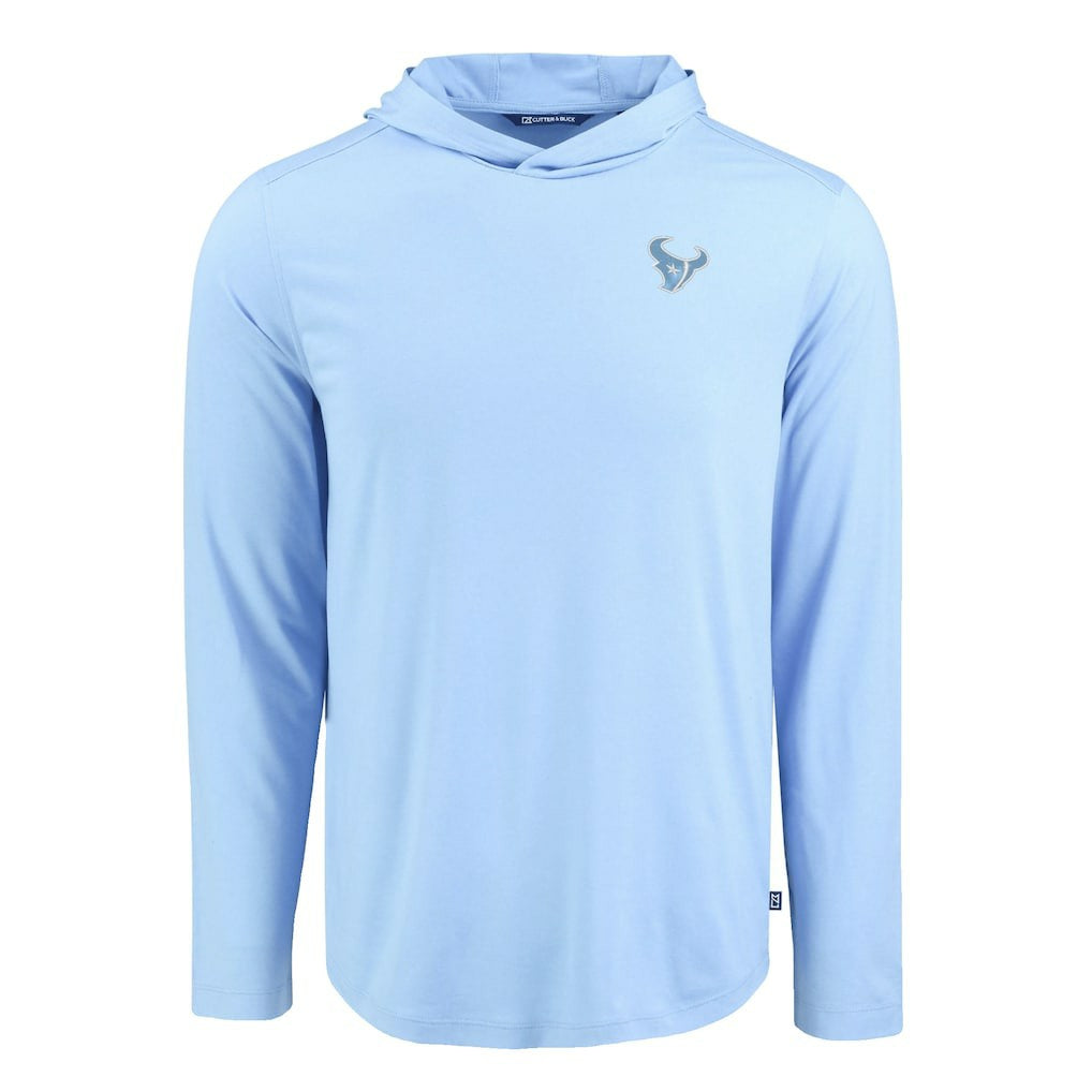 Houston Texans Men's Cutter & Buck Coastline Epic Comfort Eco Recycled Men's Hooded Shirt Powder Blue | NFL