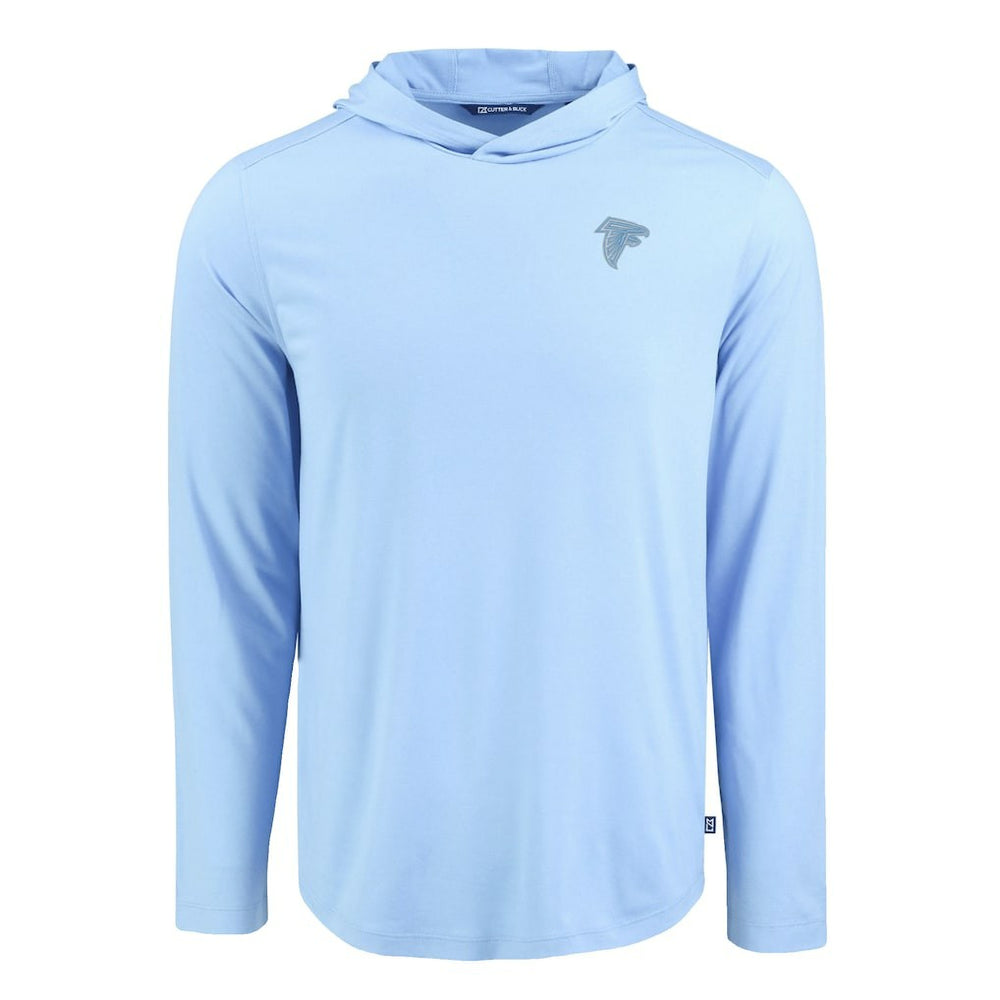 Atlanta Falcons Men's Cutter & Buck Coastline Epic Comfort Eco Recycled Men's Hooded Shirt Powder Blue | NFL