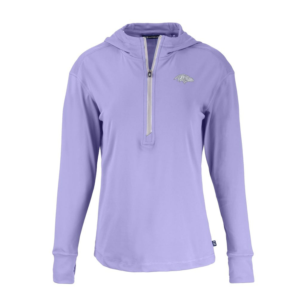 Baltimore Ravens Cutter & Buck Women's Daybreak Eco Recycled Half-Zip Hoodie Purple | NFL