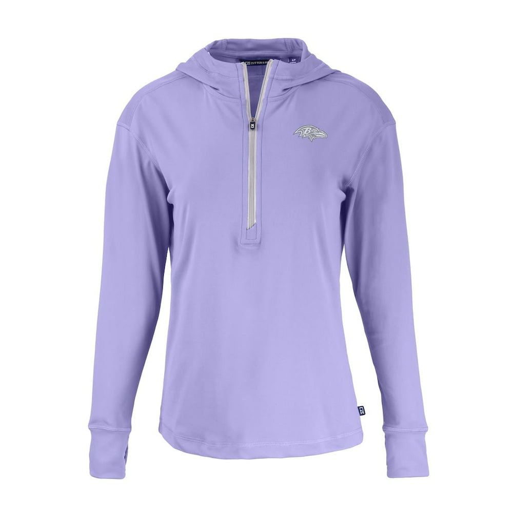 Baltimore Ravens Cutter & Buck Women's Daybreak Eco Recycled Half-Zip Hoodie Purple | NFL