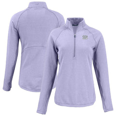Cincinnati Bengals Cutter & Buck Women's Peshastin Eco Fleece Recycled Half-Zip Top Purple | NFL