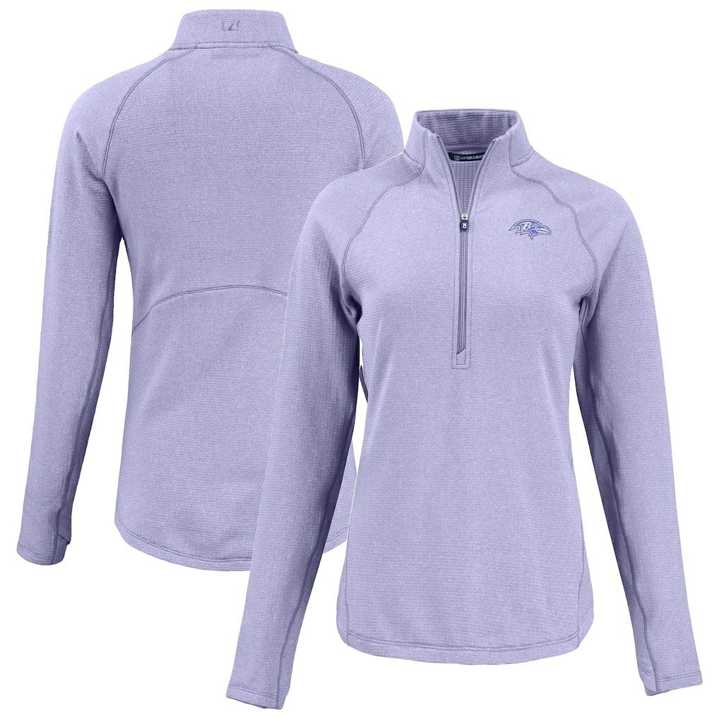 Baltimore Ravens Cutter & Buck Women's Peshastin Eco Fleece Recycled Half-Zip Top Purple | NFL