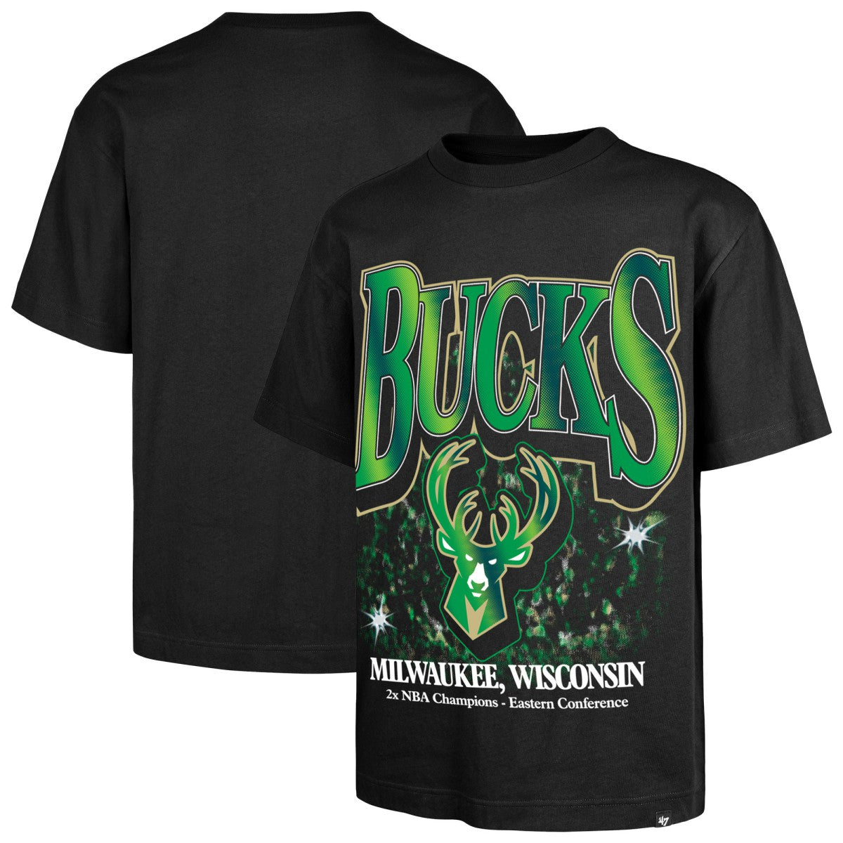 Milwaukee Bucks '47 Past Champs Collection Flashbulb Foundation T-Shirt Black - NBA