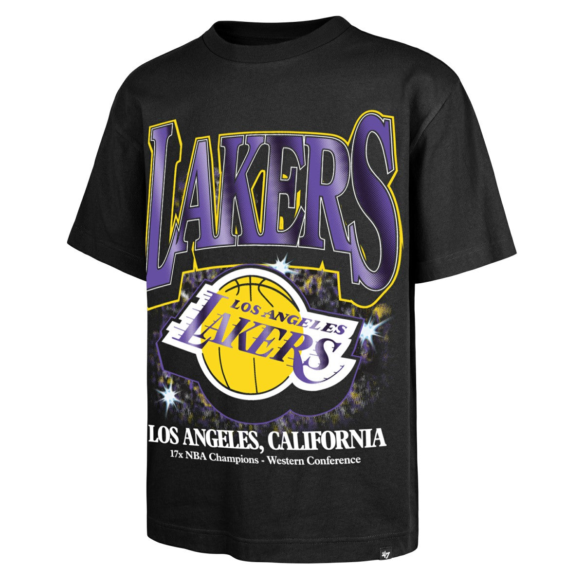 Los Angeles Lakers '47 Past Champs Collection Flashbulb Foundation T-Shirt Black - NBA