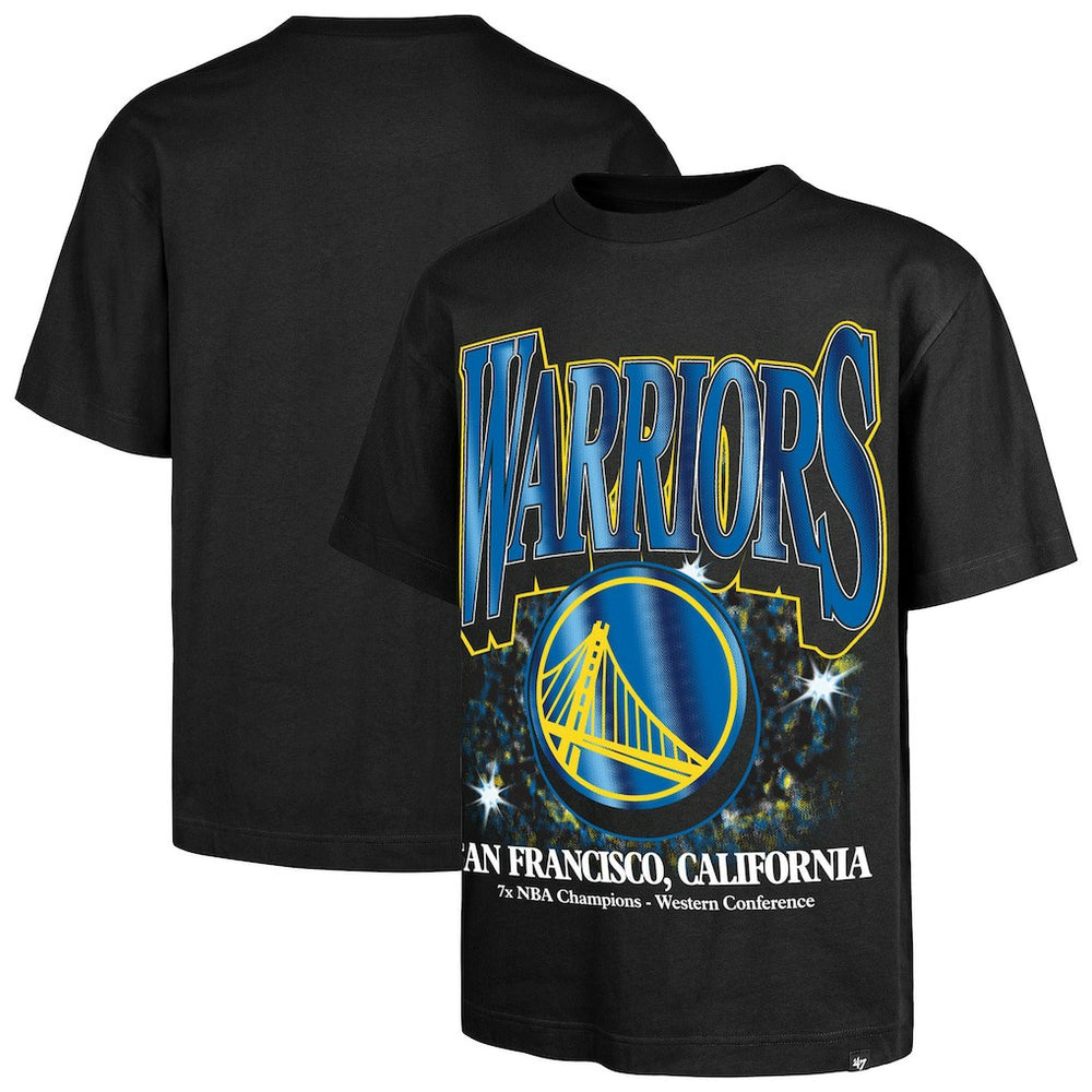 Golden State Warriors '47 Past Champs Collection Flashbulb Foundation T-Shirt Black - NBA