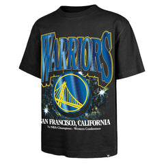 Golden State Warriors '47 Past Champs Collection Flashbulb Foundation T-Shirt Black - NBA