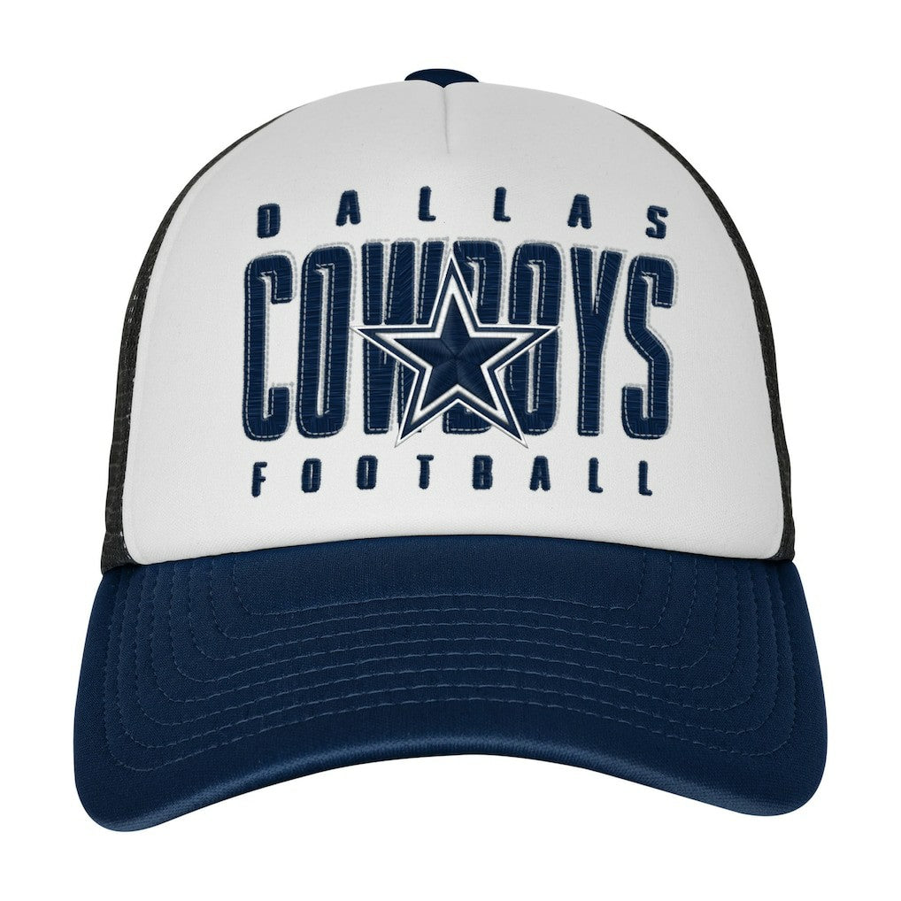 Dallas Cowboys Outerstuff Youth Essentials Trucker Adjustable Hat White | NFL