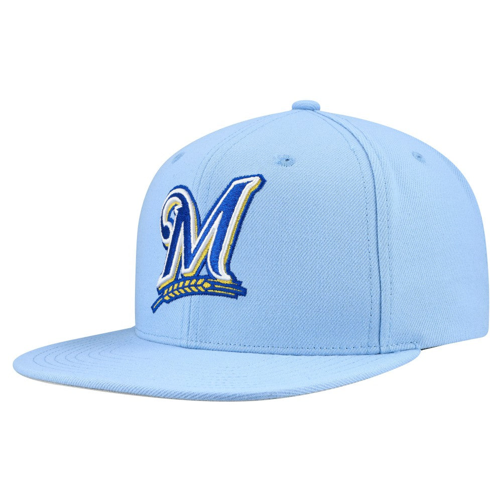 Milwaukee Brewers Mitchell & Ness Cooperstown Collection Basic Flip Snapback Hat - MLB