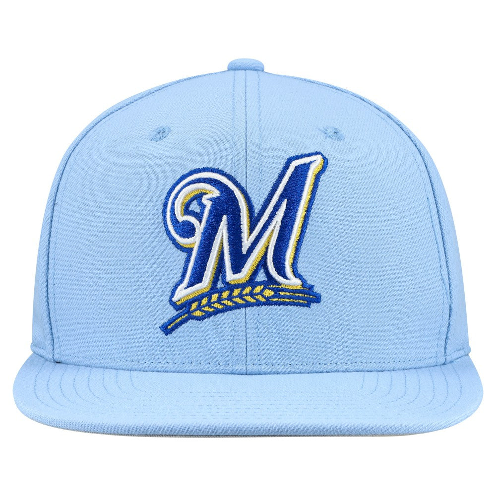 Milwaukee Brewers Mitchell & Ness Cooperstown Collection Basic Flip Snapback Hat - MLB