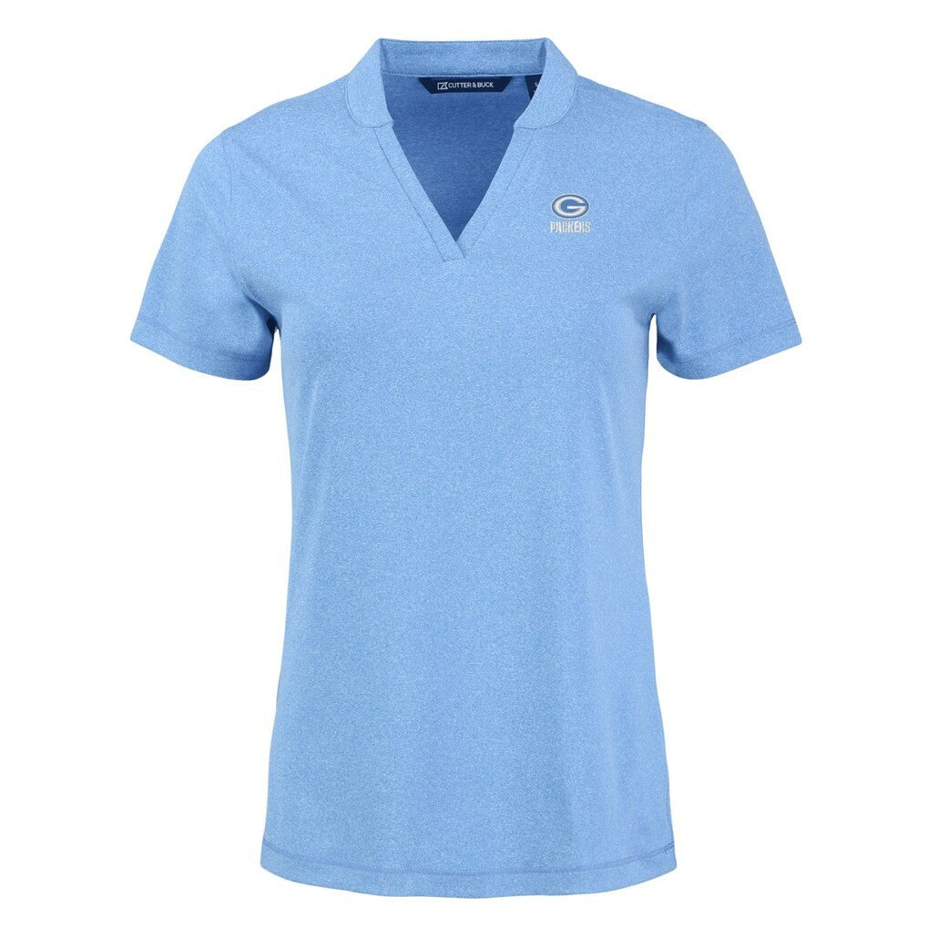 Green Bay Packers Cutter & Buck Women's Forge Heathered Stretch Blade Top Powder Blue | NFL