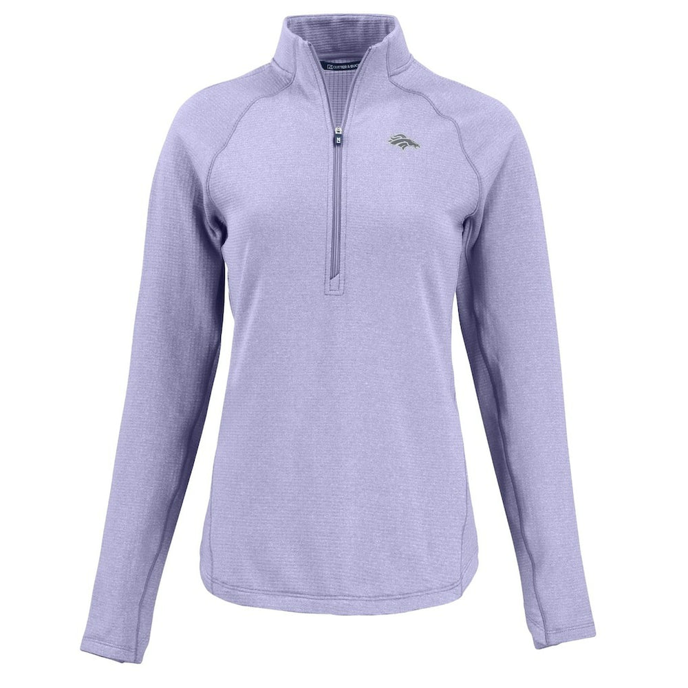 Denver Broncos Cutter & Buck Women's Peshastin Eco Fleece Recycled Half-Zip Top Purple | NFL