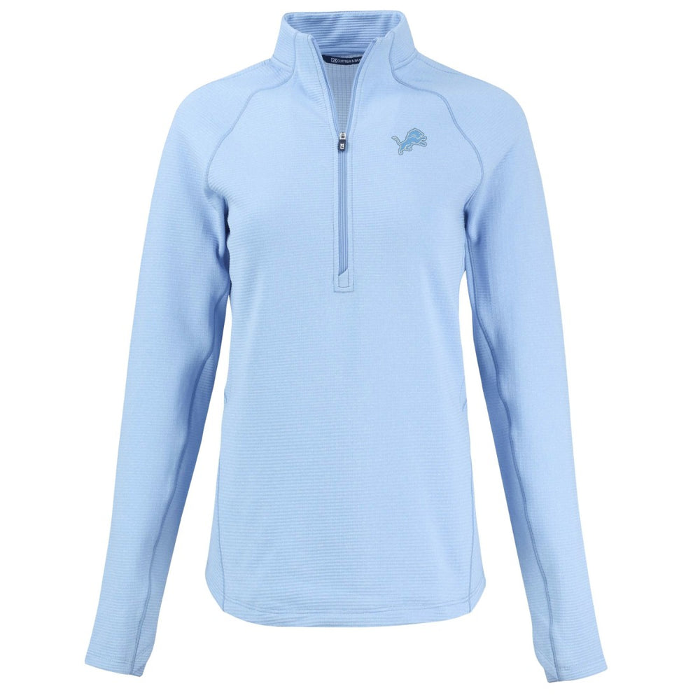 Detroit Lions Cutter & Buck Women's Peshastin Eco Fleece Recycled Half-Zip Top Powder Blue | NFL