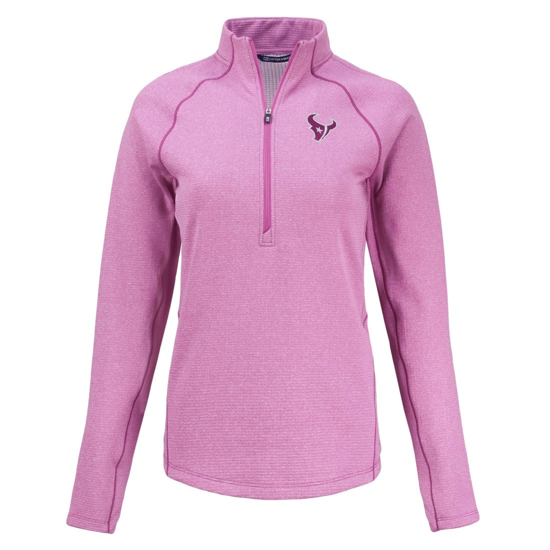 Houston Texans Cutter & Buck Women's Peshastin Eco Fleece Recycled Half-Zip Top Pink | NFL