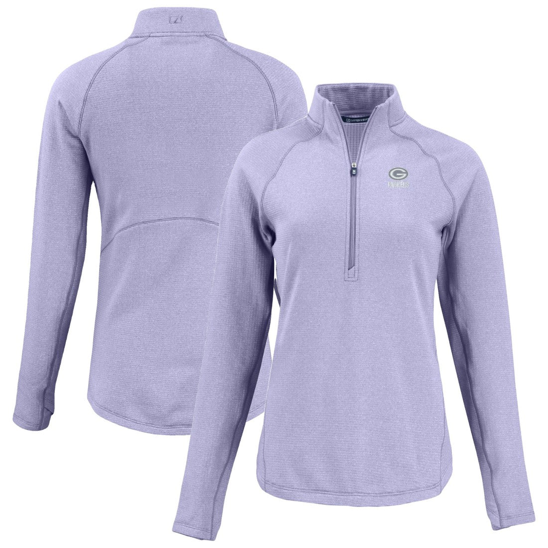 Green Bay Packers Cutter & Buck Women's Peshastin Eco Fleece Recycled Half-Zip Top Purple | NFL