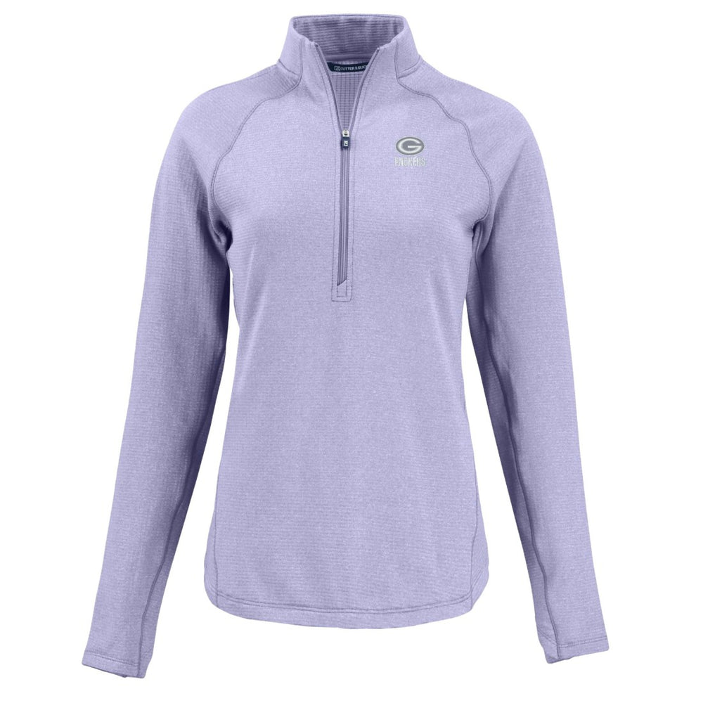 Green Bay Packers Cutter & Buck Women's Peshastin Eco Fleece Recycled Half-Zip Top Purple | NFL