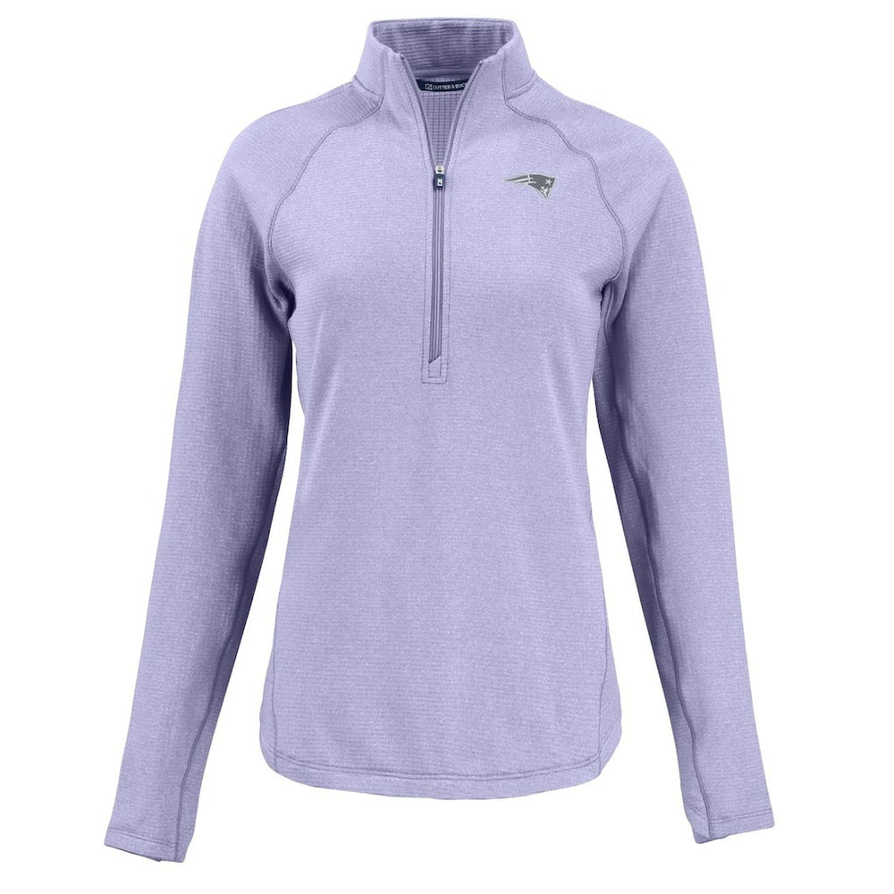 New England Patriots Cutter & Buck Women's Peshastin Eco Fleece Recycled Half-Zip Top Purple | NFL