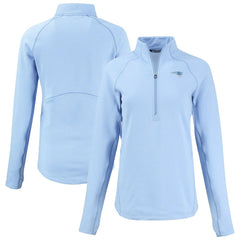 New England Patriots Cutter & Buck Women's Peshastin Eco Fleece Recycled Half-Zip Top Powder Blue | NFL