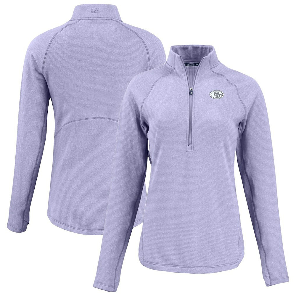 San Francisco 49ers Cutter & Buck Women's Peshastin Eco Fleece Recycled Half-Zip Top Purple | NFL