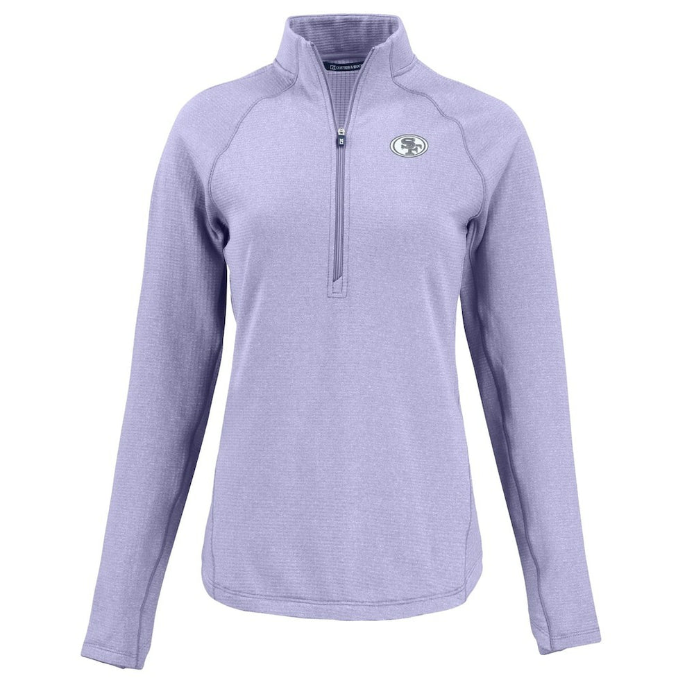 San Francisco 49ers Cutter & Buck Women's Peshastin Eco Fleece Recycled Half-Zip Top Purple | NFL