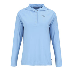 Denver Broncos Cutter & Buck Women's Coastline Epic Comfort Eco Recycled Long Sleeve Hoodie T-Shirt Powder Blue | NFL