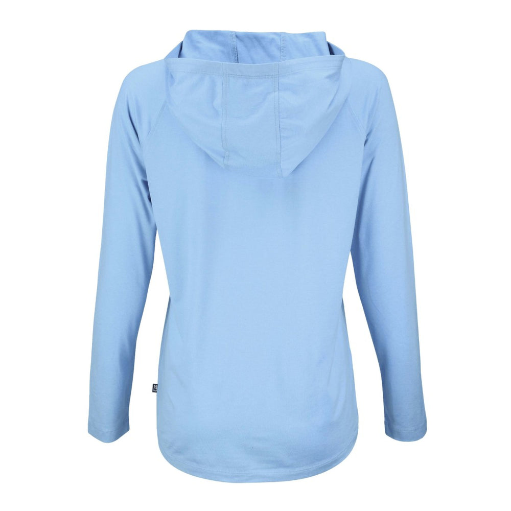 Denver Broncos Cutter & Buck Women's Coastline Epic Comfort Eco Recycled Long Sleeve Hoodie T-Shirt Powder Blue | NFL
