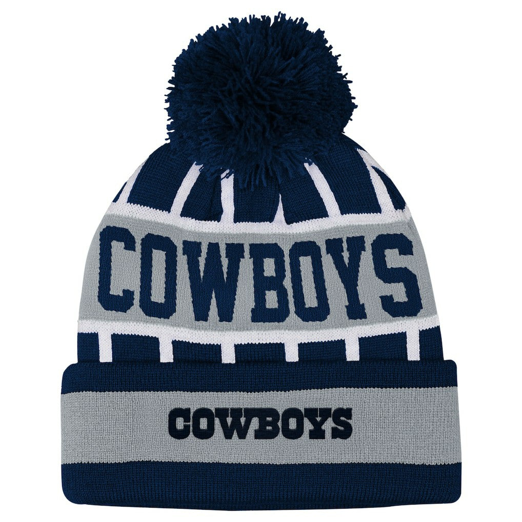 Dallas Cowboys Outerstuff Youth Go Fast Cuffed Knit Hat with Pom Navy | NFL