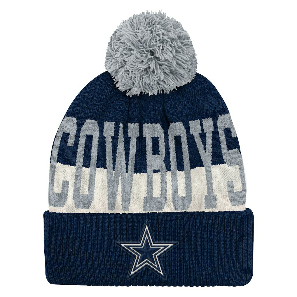 Dallas Cowboys Outerstuff Youth Modern Fan Cuffed Knit Hat with Pom Navy | NFL