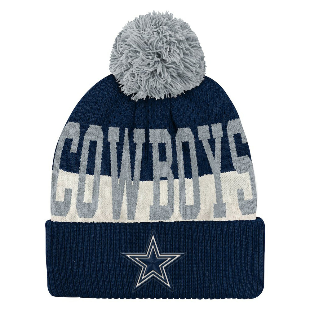 Dallas Cowboys Outerstuff Youth Modern Fan Cuffed Knit Hat with Pom Navy | NFL