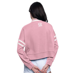 Green Bay Packers Starter Women's Power Play Cropped Pullover Sweatshirt Pink | NFL