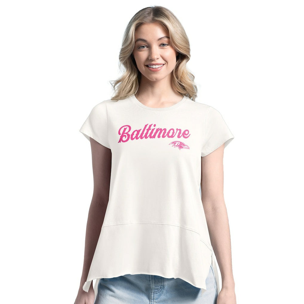 Baltimore Ravens Margaritaville Women's Gametime Is Paradise T-Shirt Cream | NFL