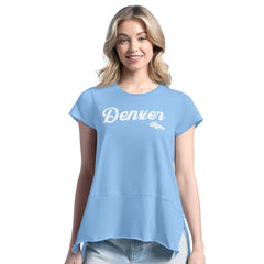 Denver Broncos Margaritaville Women's Gametime Is Paradise T-Shirt Blue | NFL