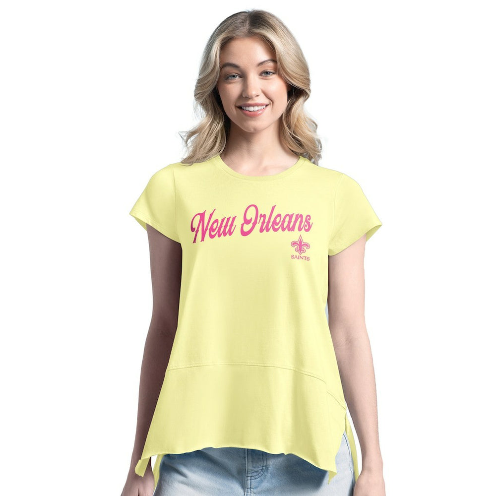 New Orleans Saints Margaritaville Women's Gametime Is Paradise T-Shirt Yellow | NFL