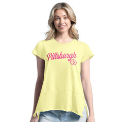 Pittsburgh Steelers Margaritaville Women's Gametime Is Paradise T-Shirt Yellow | NFL