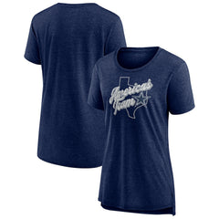 Dallas Cowboys Women's First Down Distressed Tri-Blend T-Shirt Navy | NFL