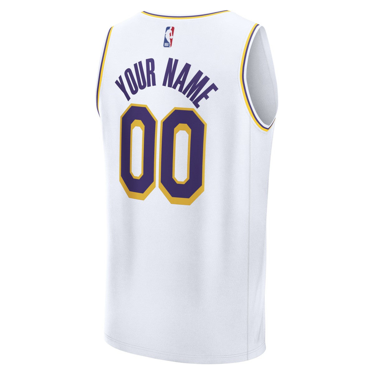 Los Angeles Lakers Youth Fast Break Custom Replica Jersey White Association Edition - NBA