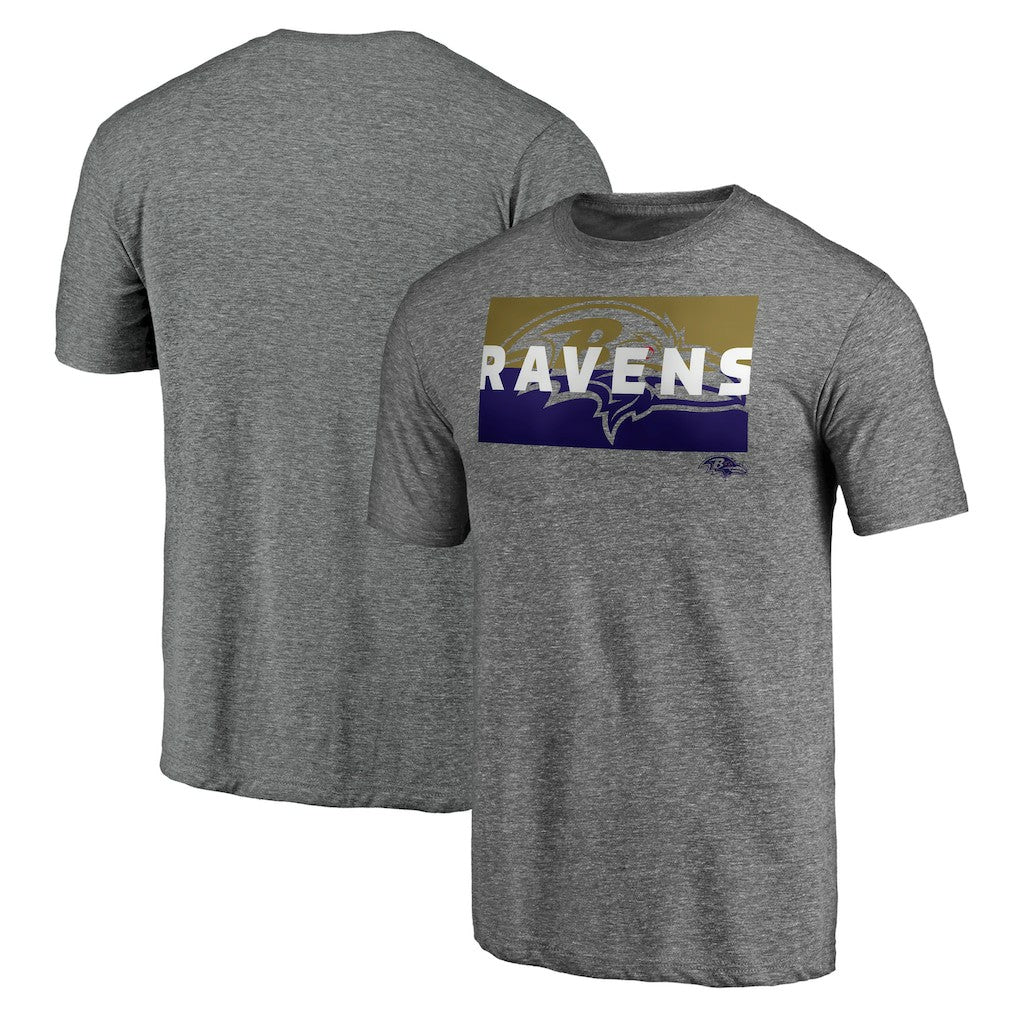 Baltimore Ravens Square Off Tri-Blend T-Shirt Heather Gray | NFL
