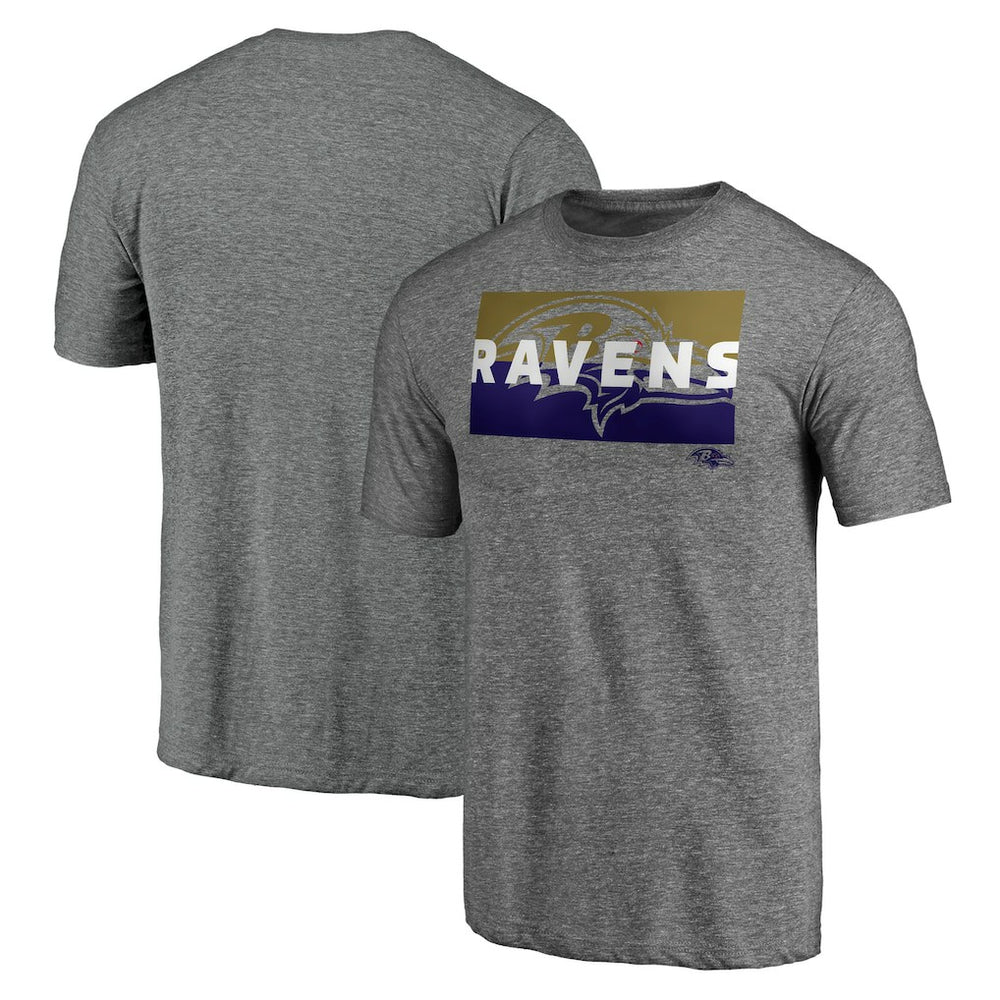 Baltimore Ravens Square Off Tri-Blend T-Shirt Heather Gray | NFL