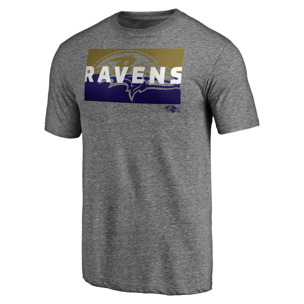 Baltimore Ravens Square Off Tri-Blend T-Shirt Heather Gray | NFL