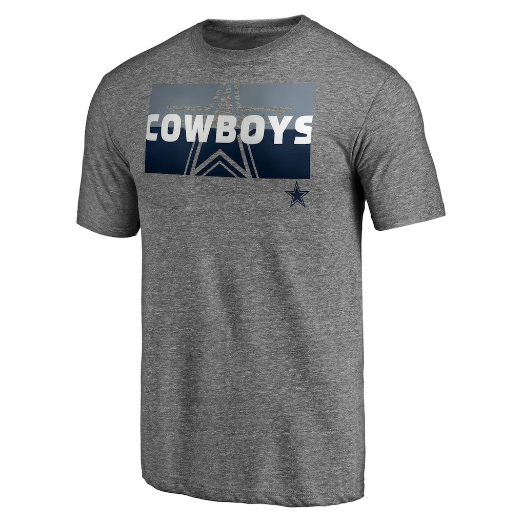 Dallas Cowboys Square Off Tri-Blend T-Shirt Heather Gray | NFL