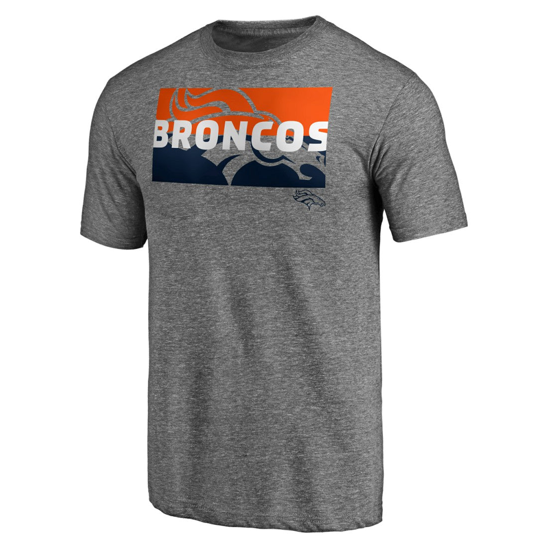 Denver Broncos Square Off Tri-Blend T-Shirt Heather Gray | NFL