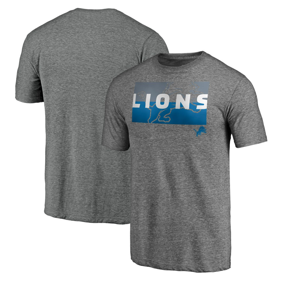 Detroit Lions Square Off Tri-Blend T-Shirt Heather Gray | NFL