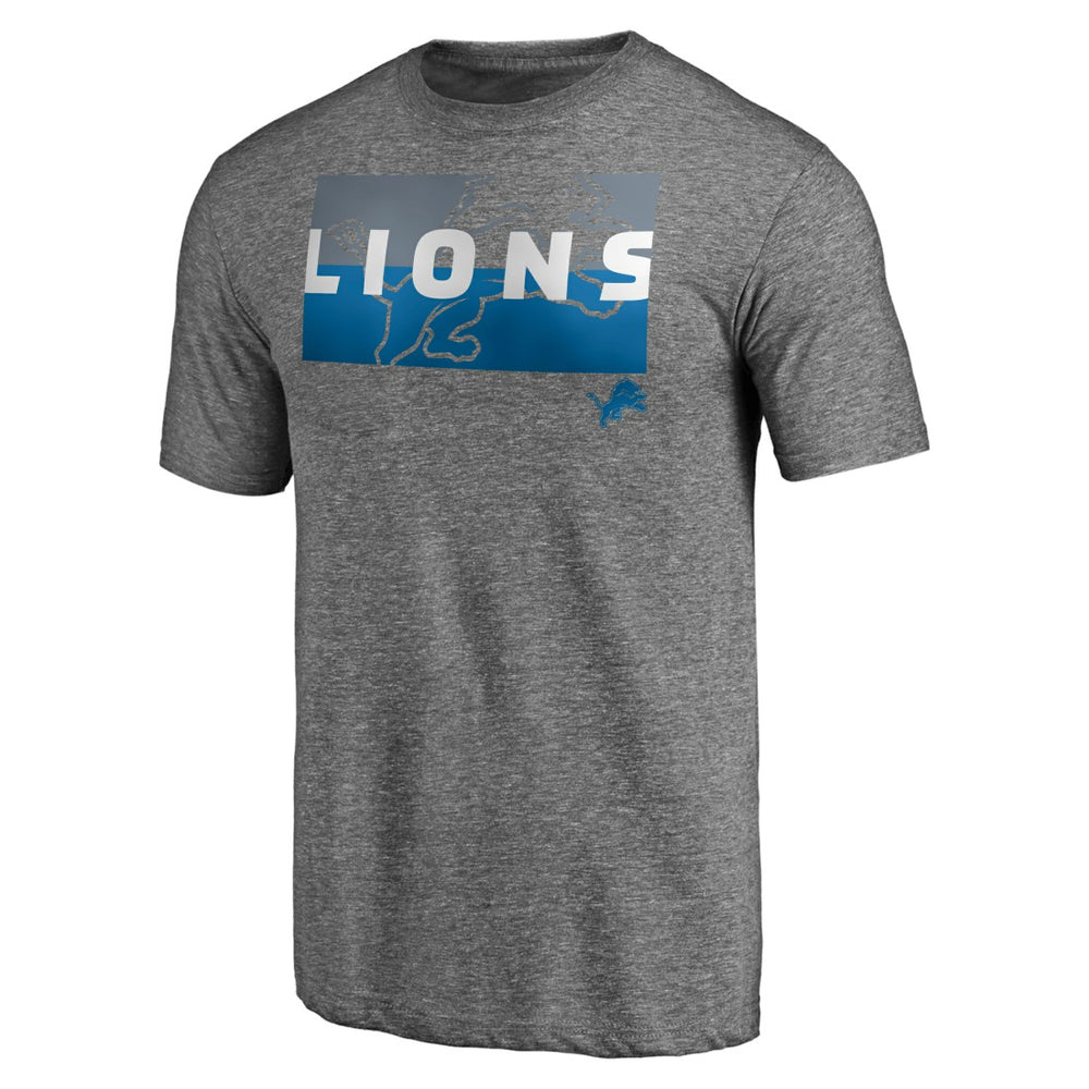 Detroit Lions Square Off Tri-Blend T-Shirt Heather Gray | NFL