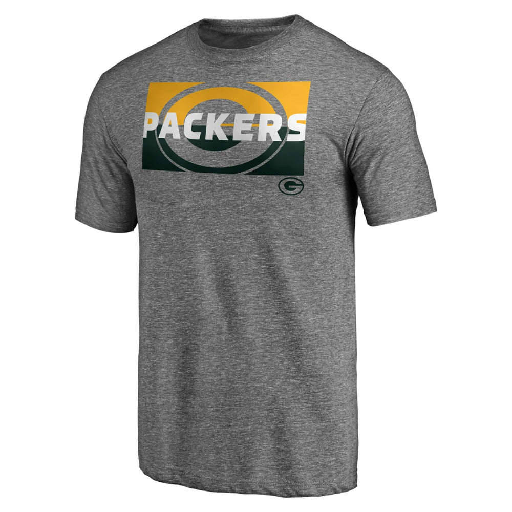 Green Bay Packers Square Off Tri-Blend T-Shirt Heather Gray | NFL