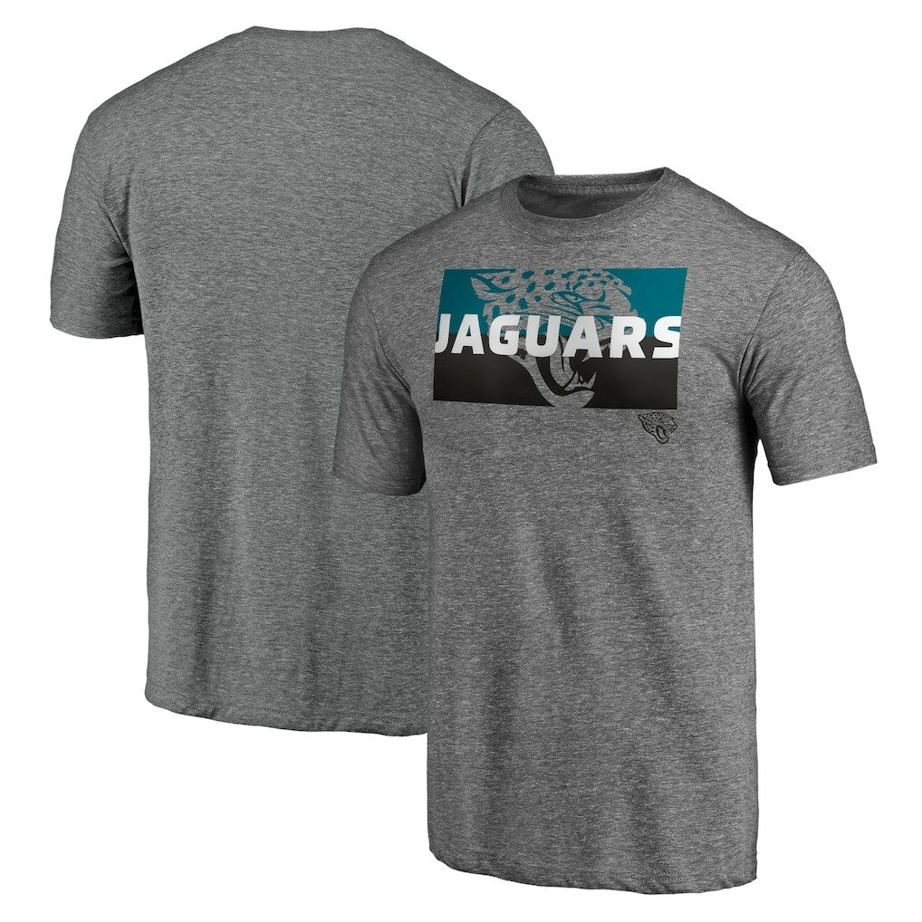 Jacksonville Jaguars Square Off Tri-Blend T-Shirt Heather Gray | NFL