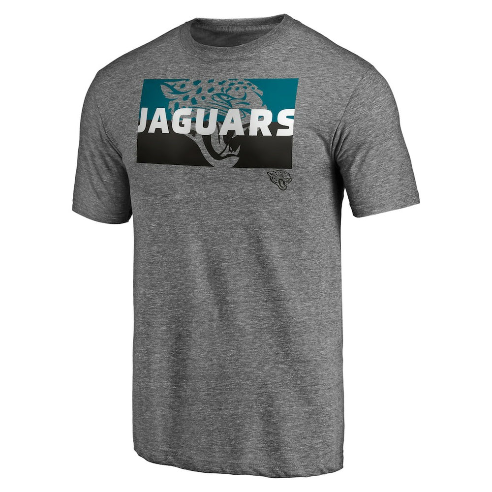 Jacksonville Jaguars Square Off Tri-Blend T-Shirt Heather Gray | NFL