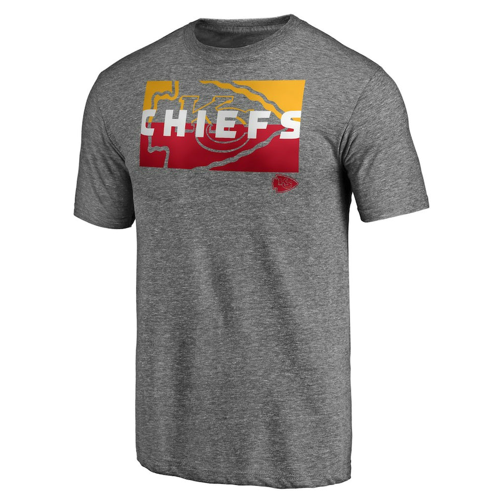 Kansas City Chiefs Square Off Tri-Blend T-Shirt Heather Gray | NFL