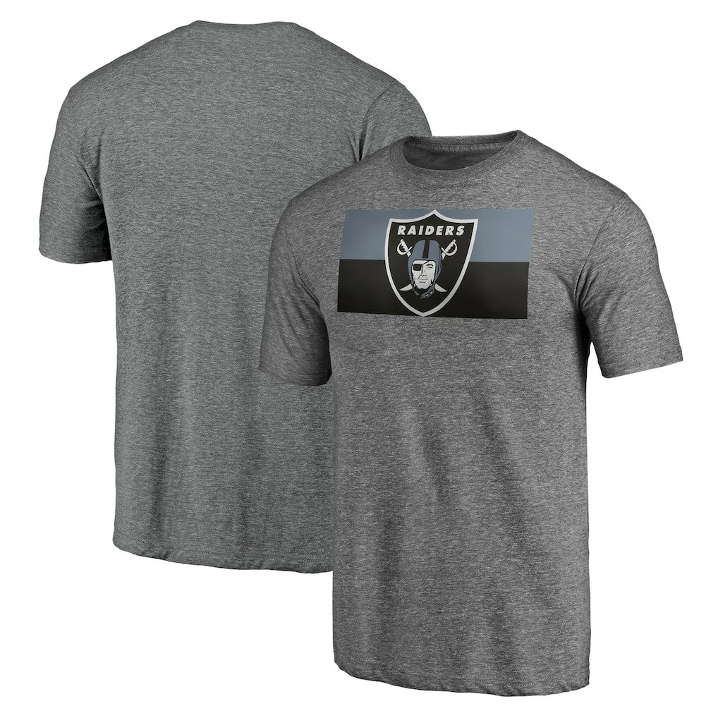 Las Vegas Raiders Square Off Tri-Blend T-Shirt Heather Gray | NFL