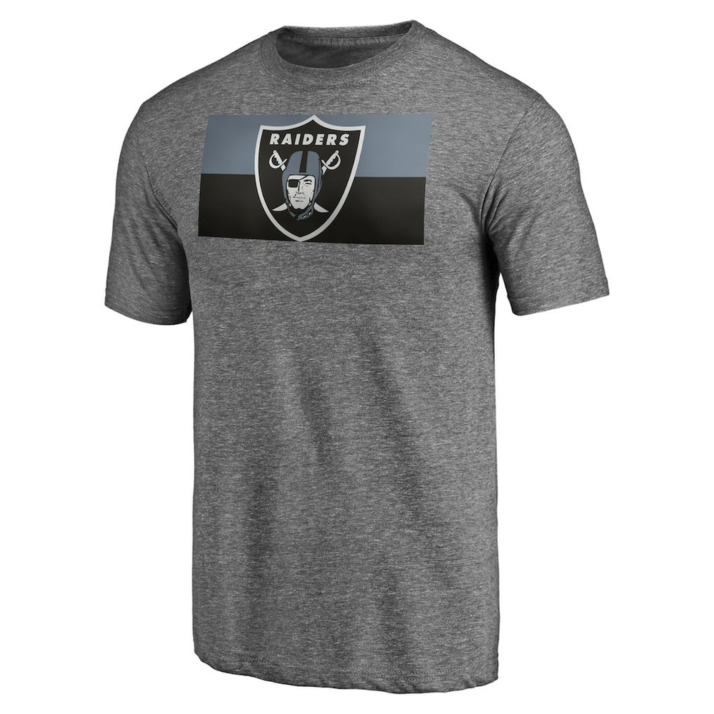 Las Vegas Raiders Square Off Tri-Blend T-Shirt Heather Gray | NFL